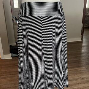 Talbots striped A-Line midi Skirt